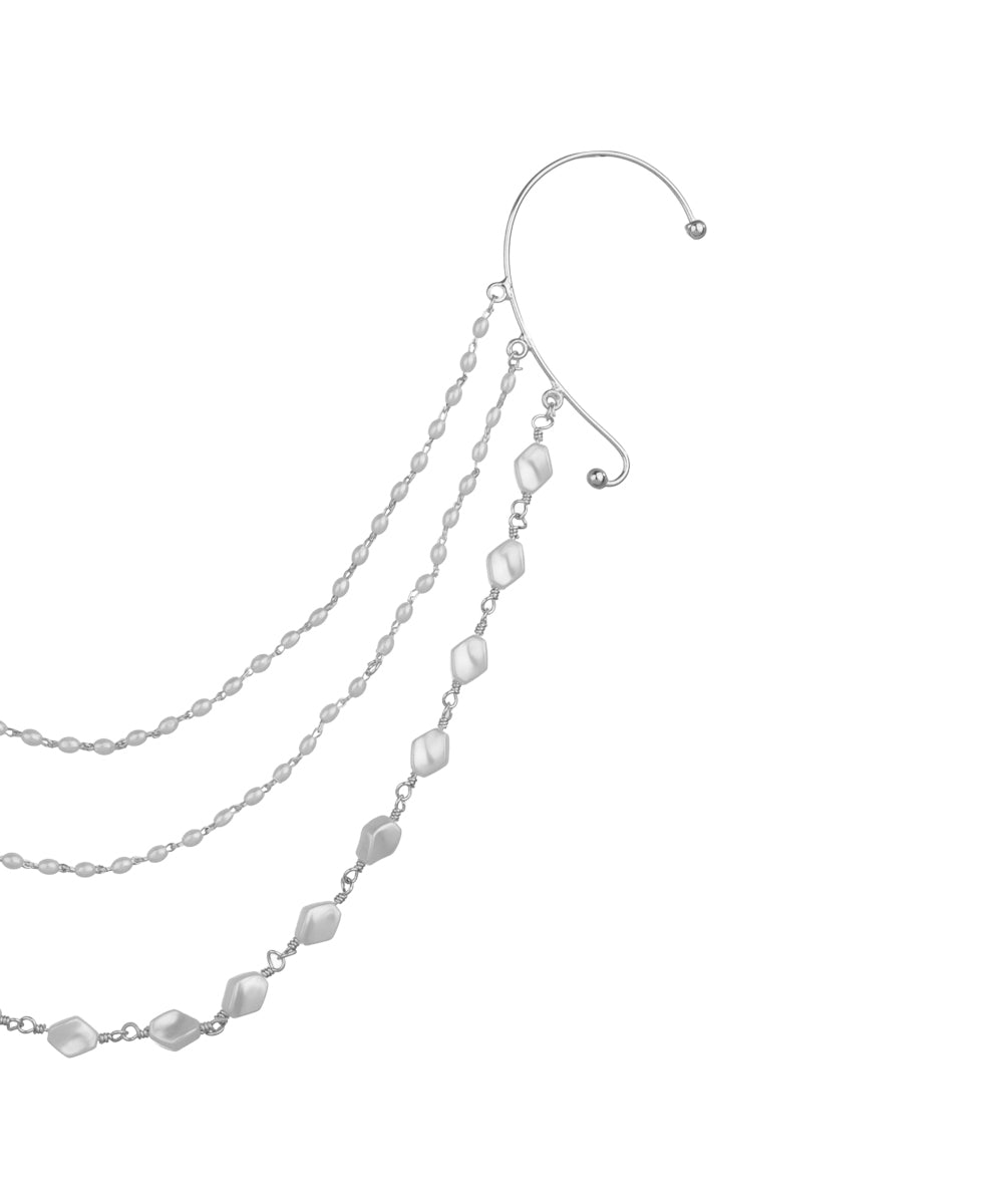 Layered Beads Ear Cuff Hair Chain | STYLIKA