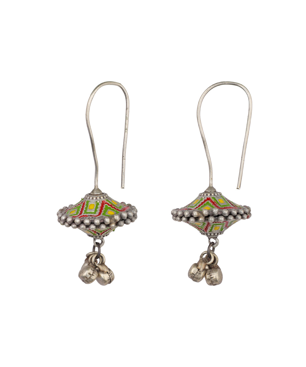 Enamel Detail Bell Drop Ox Earrings | Stylika