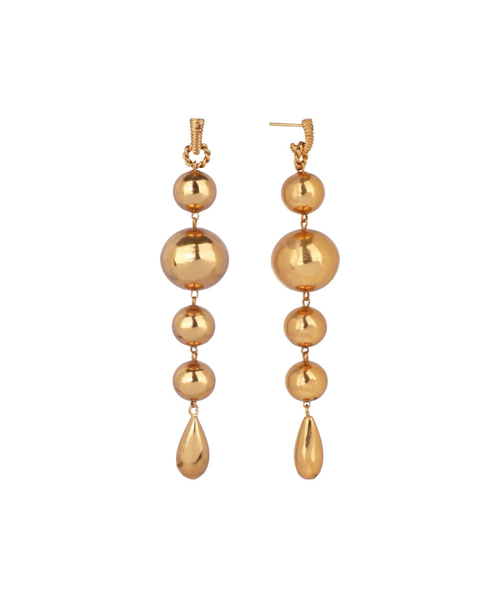 Graduated Ball and Teardrop Dangle Earrings | Stylika