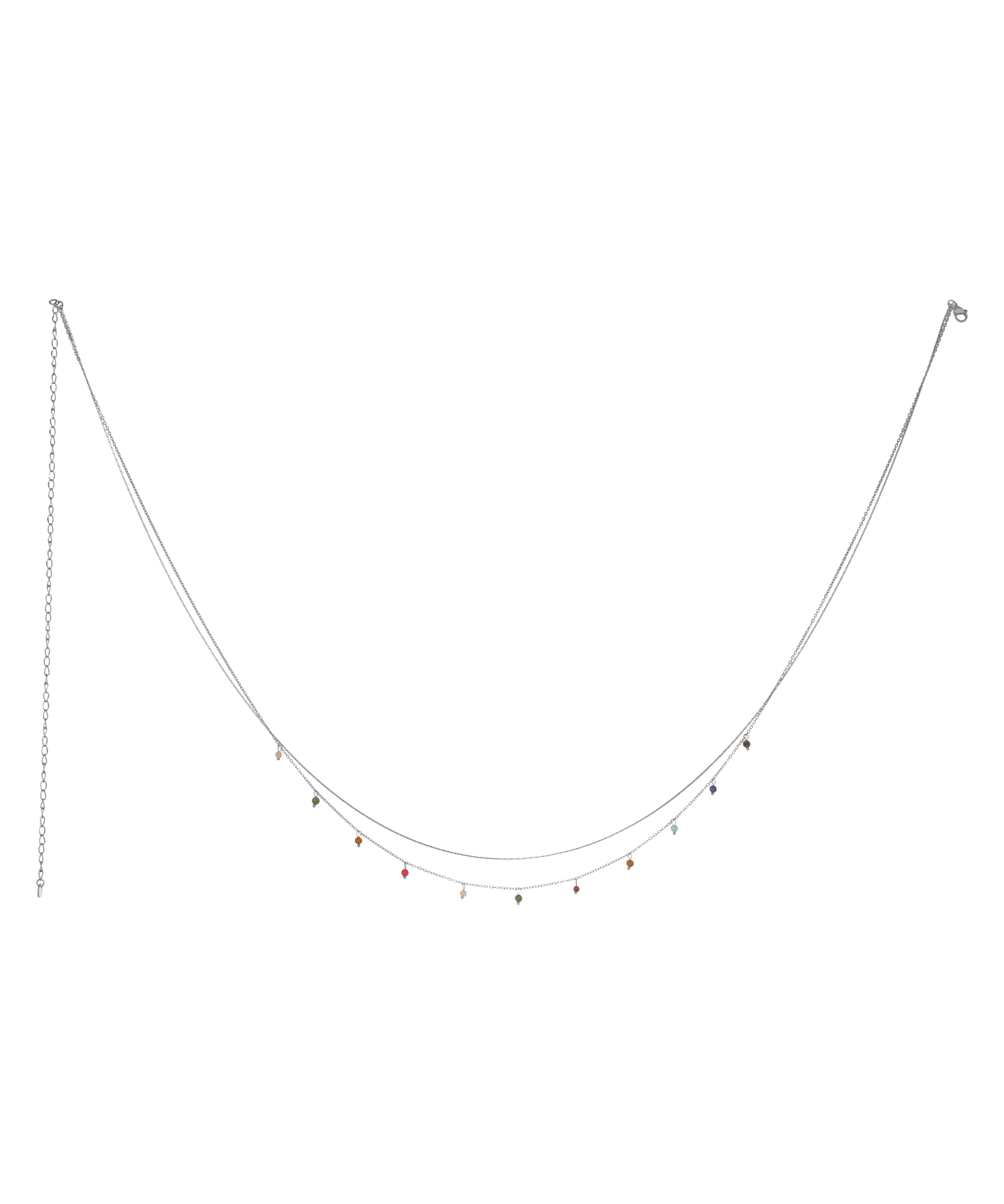Delicate Layered Waist Chain with Colorful Drops | Stylika