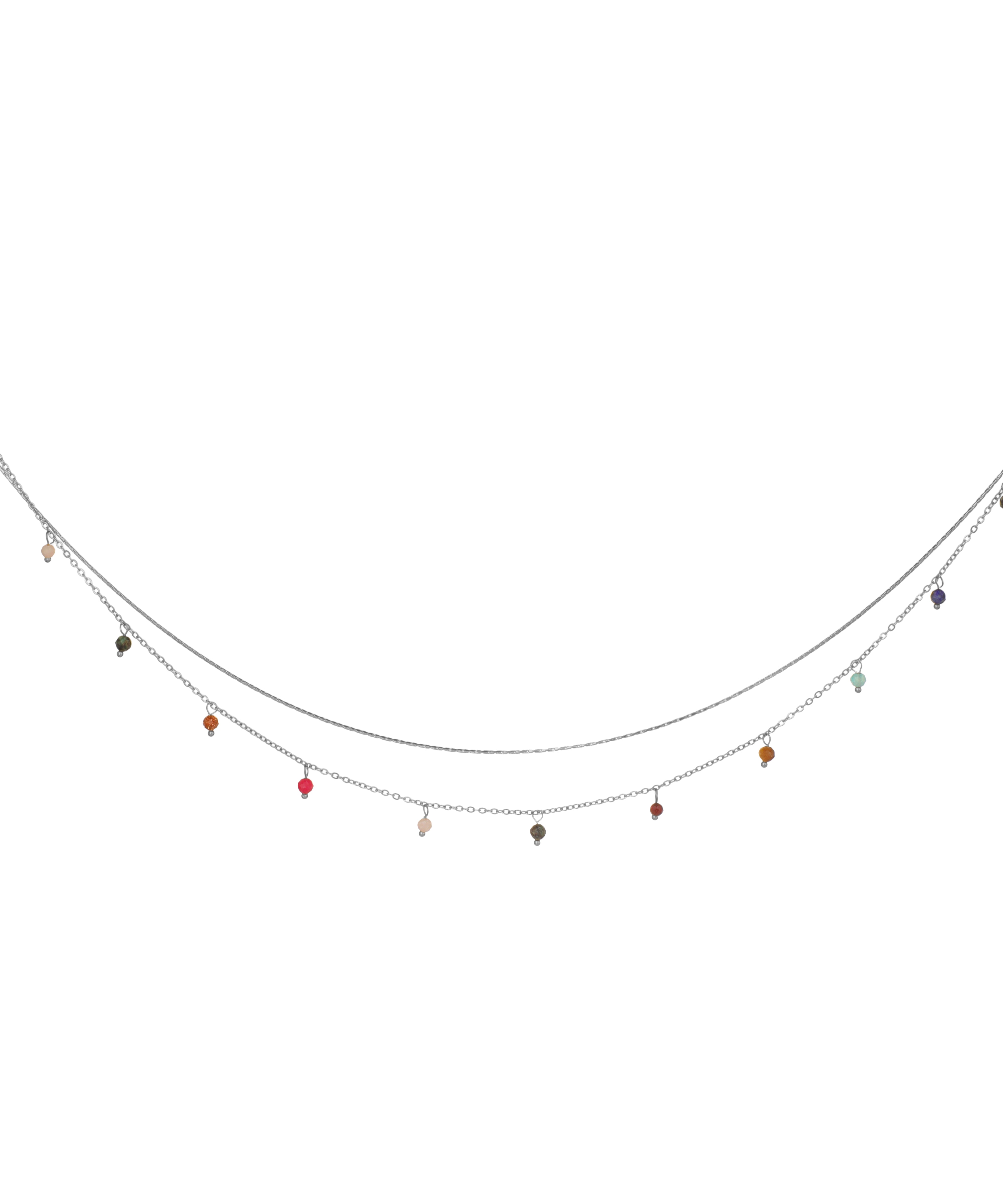 Delicate Layered Waist Chain with Colorful Drops | Stylika