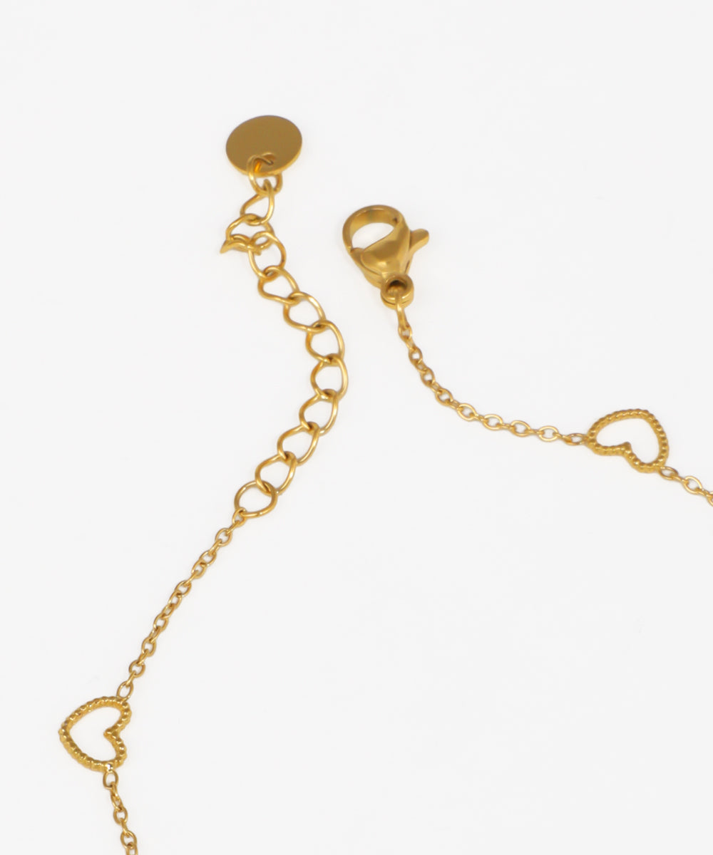 Chain Link Bracelet with Scattered Heart Motifs | Stylika