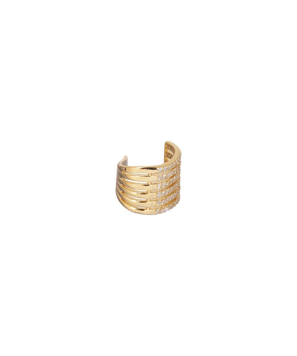 Five Row Crystal Studded Ear Cuff | Stylika