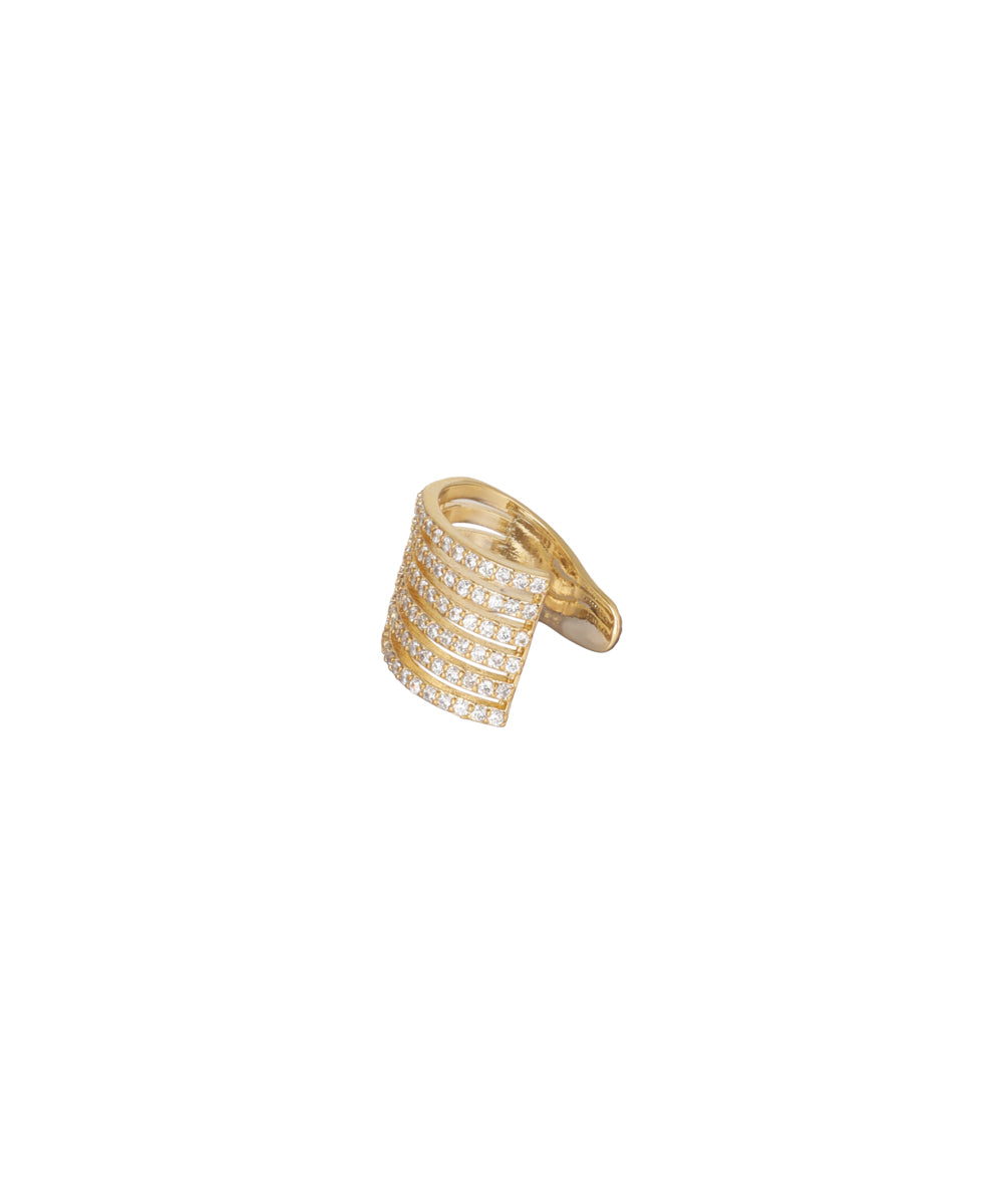Five Row Crystal Studded Ear Cuff | Stylika