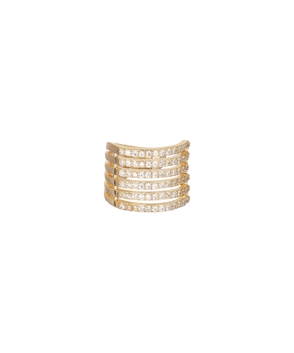 Five Row Crystal Studded Ear Cuff | Stylika