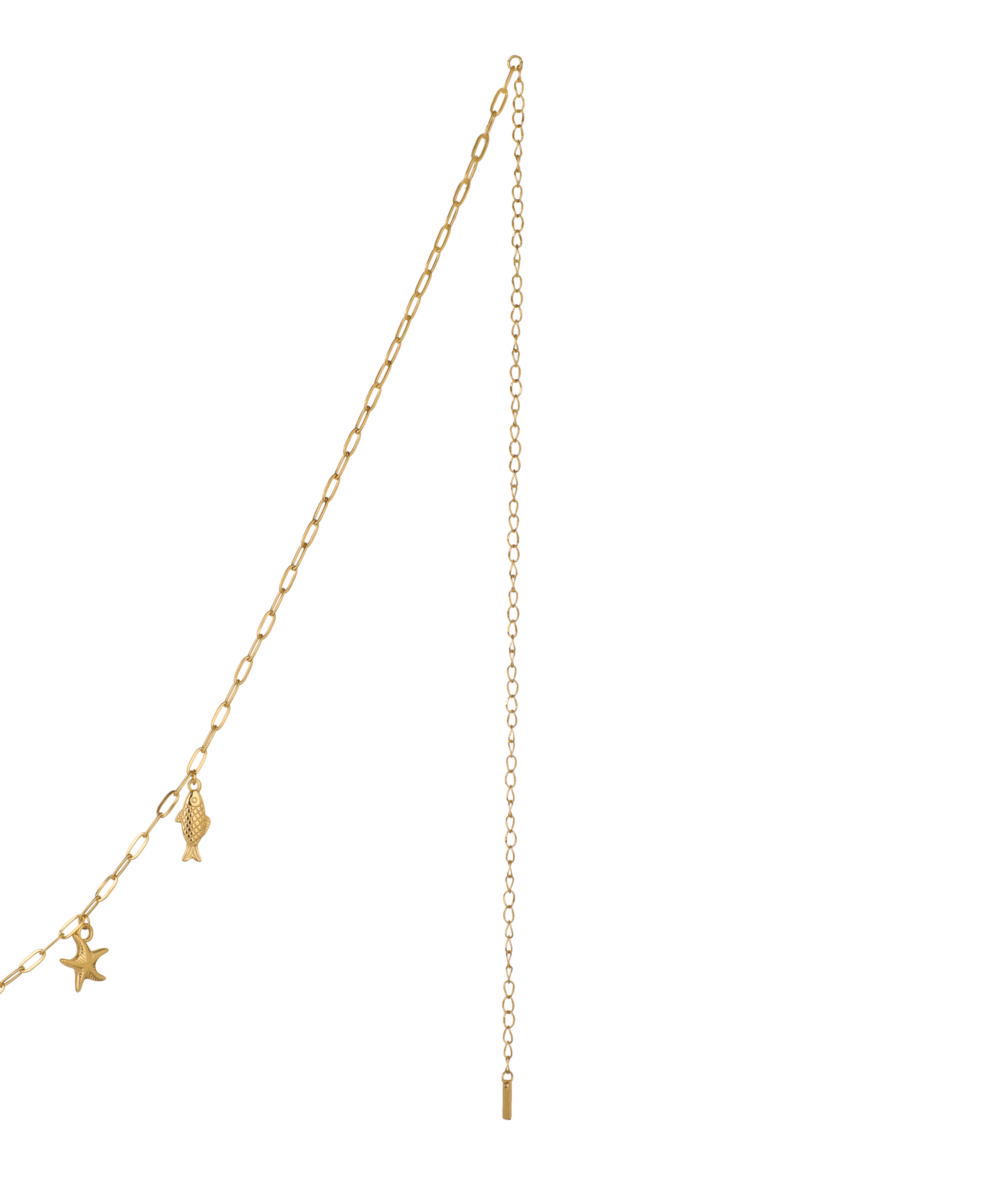 Delicate Elongated Link Marine Charms Waist Chain | Stylika