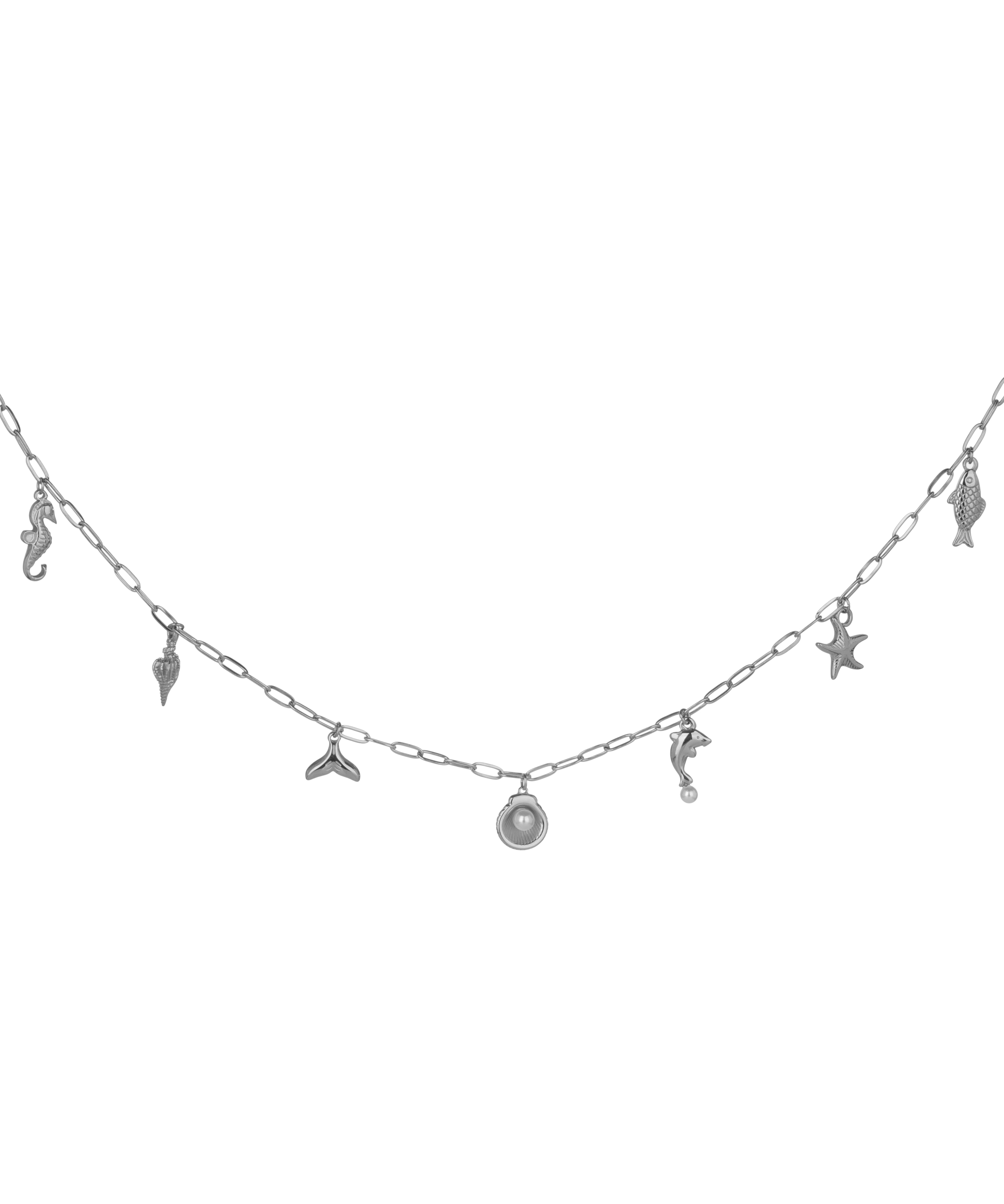 Delicate Elongated Link Marine Charms Waist Chain | Stylika