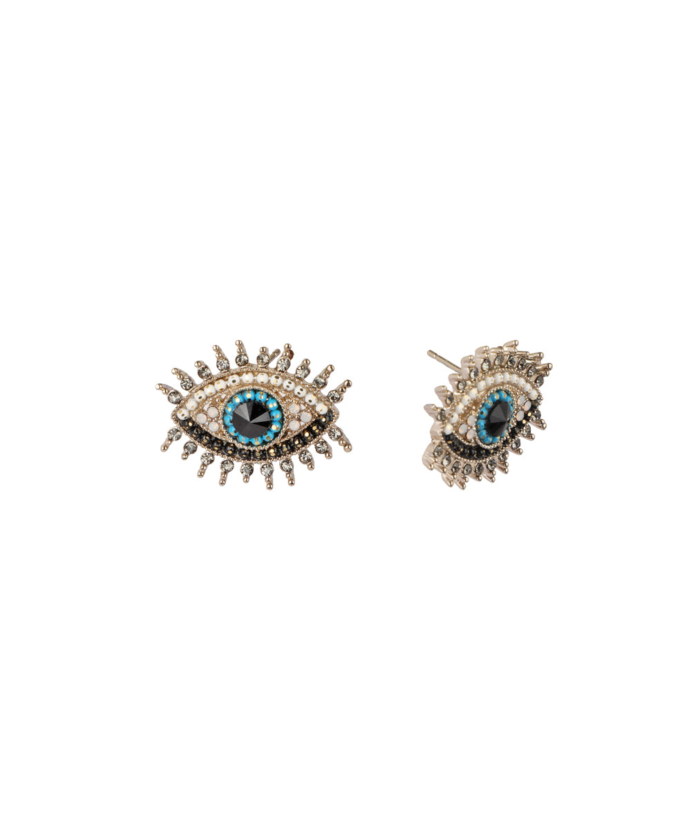 Confident Evil Eye Statement Stud Earrings | Stylika