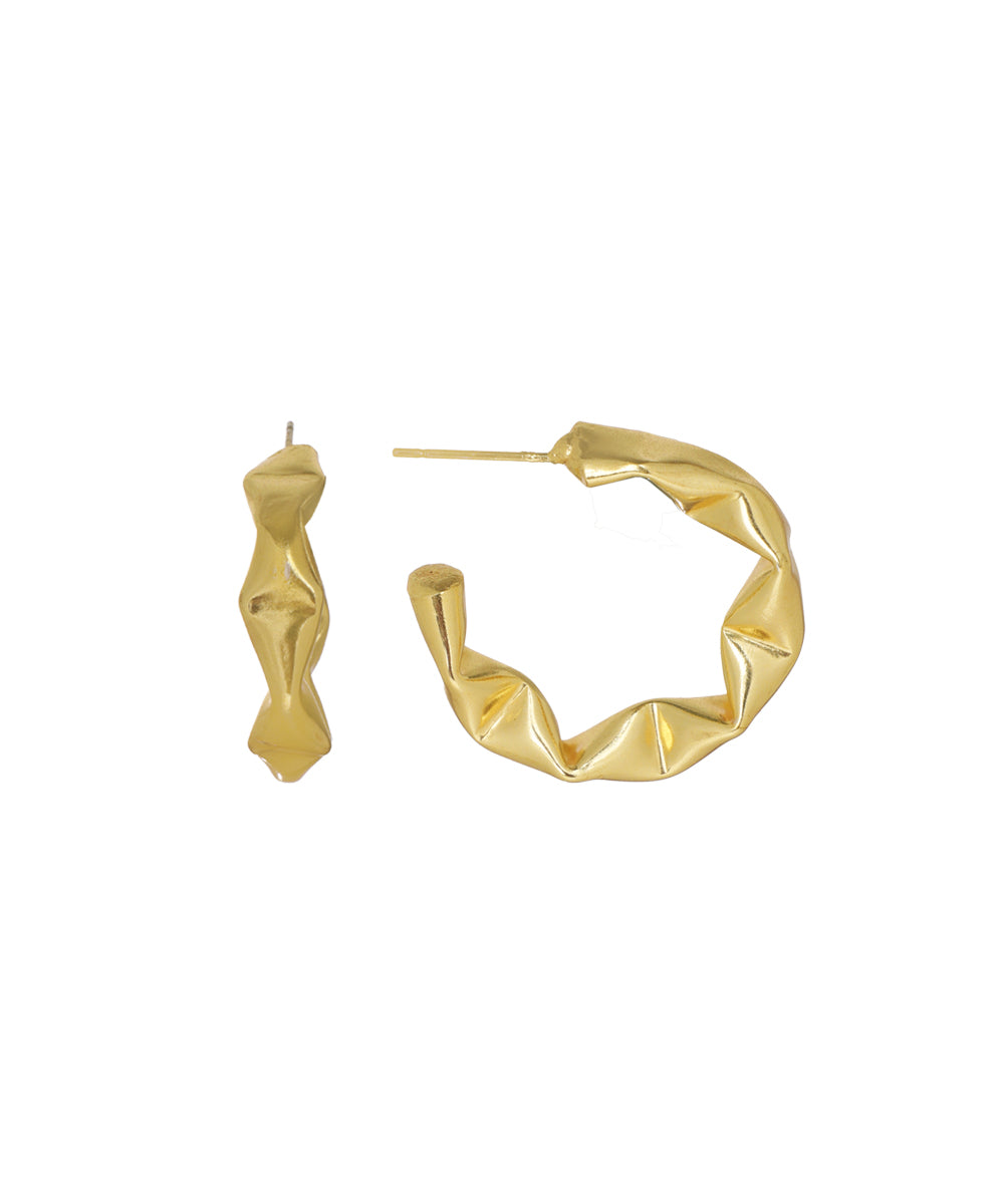 Textured Geometric Hoop Earrings | Stylika