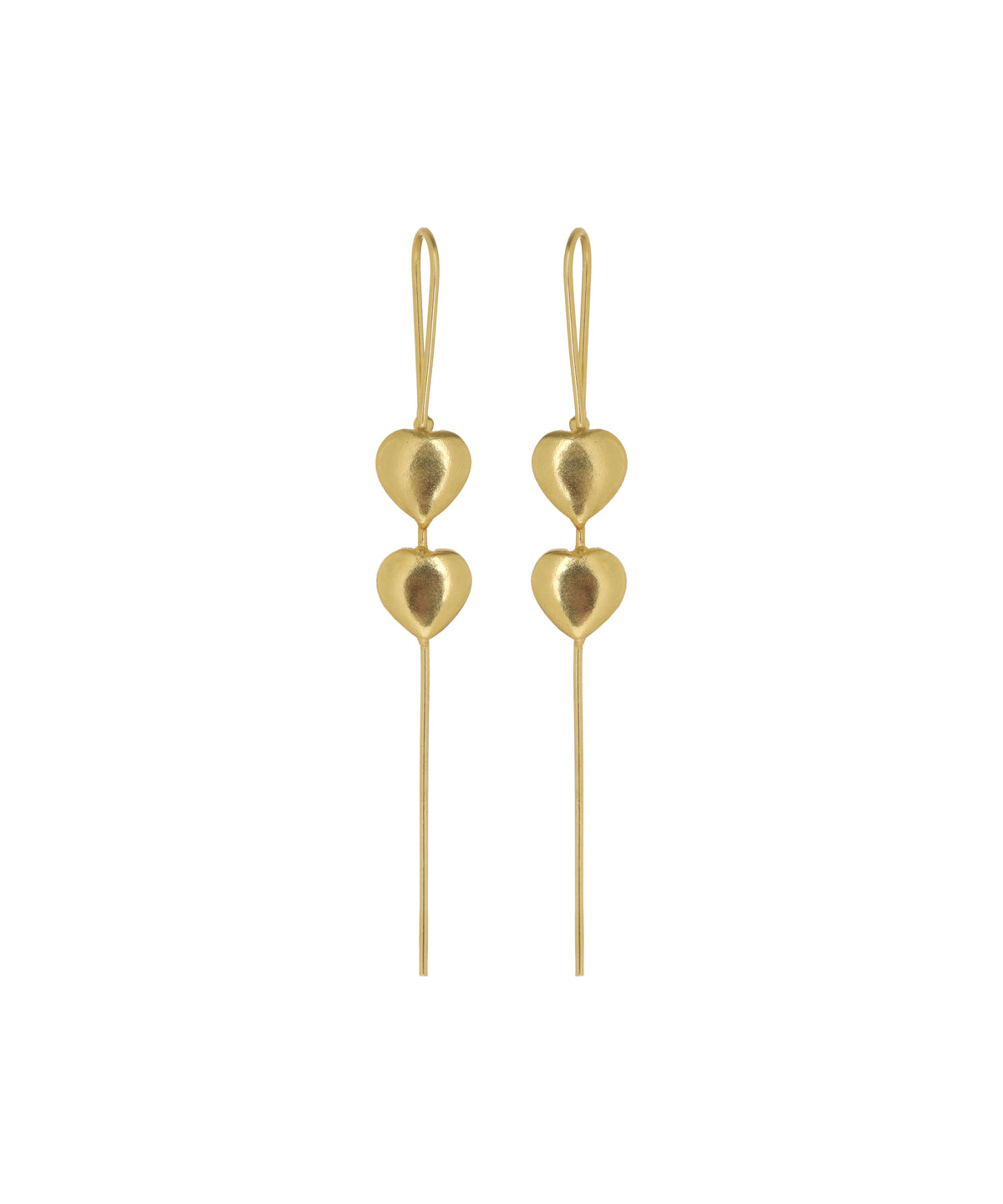 Double Heart Threader Earrings | Stylika