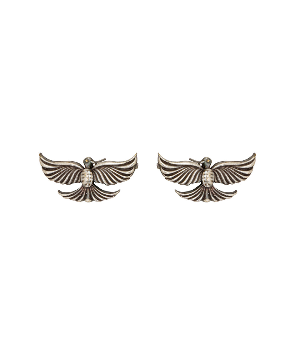 Bird Motif Oxidised Fashion Stud Earrings | Stylika
