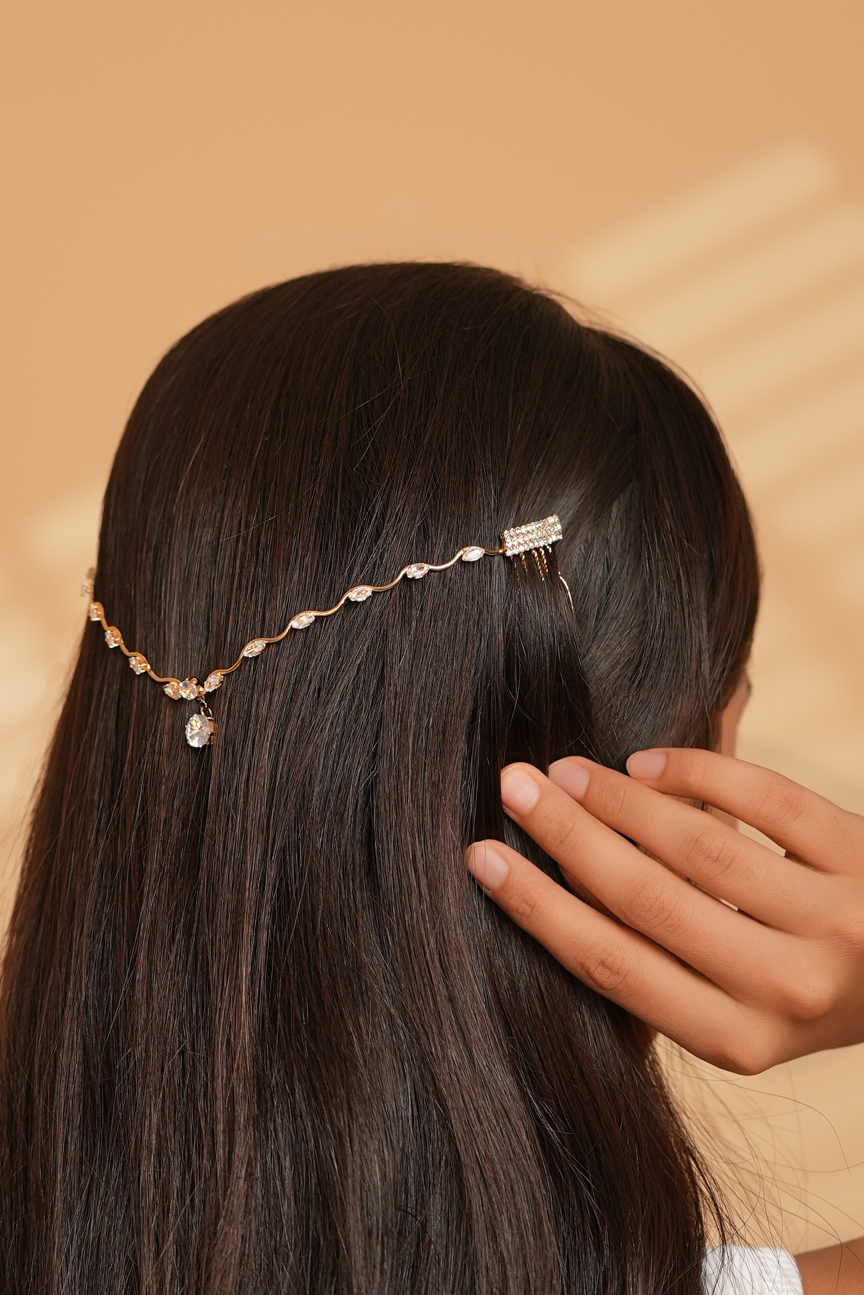 Wavy Stone Drop Tiara Headpiece | Stylika