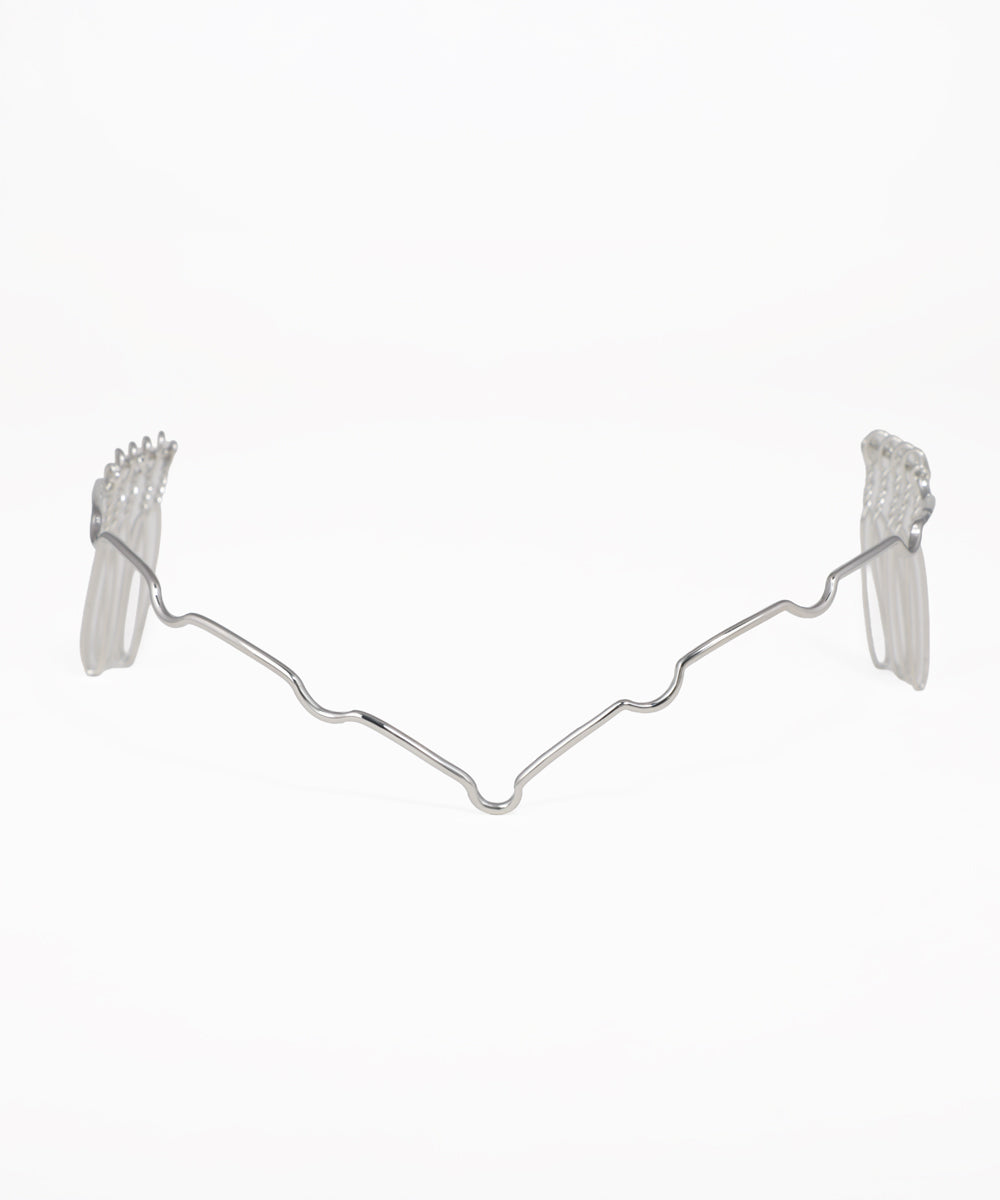 Wavy wire bridal tiara with minimalist sculptural design
