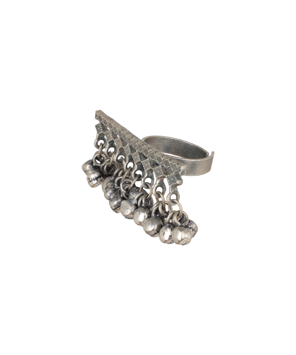 Dangling Ghungroo Fringe Bar Ring | Stylika