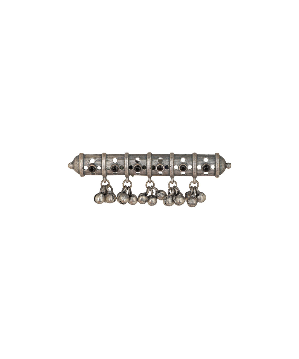 Cylindrical Motif Dangler Oxidised Ring | Stylika