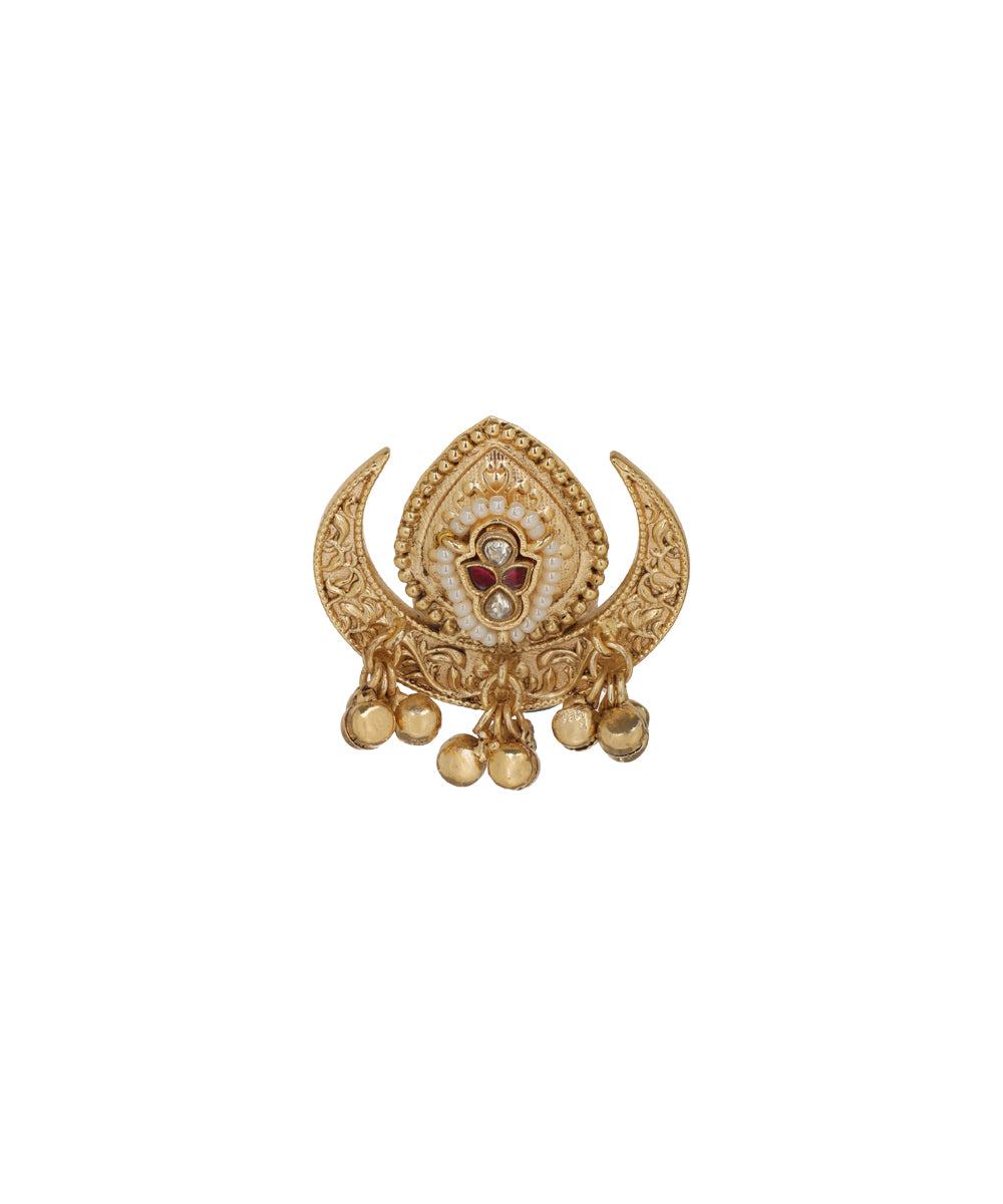 Crescent Ghungroo Crest Ring | Stylika