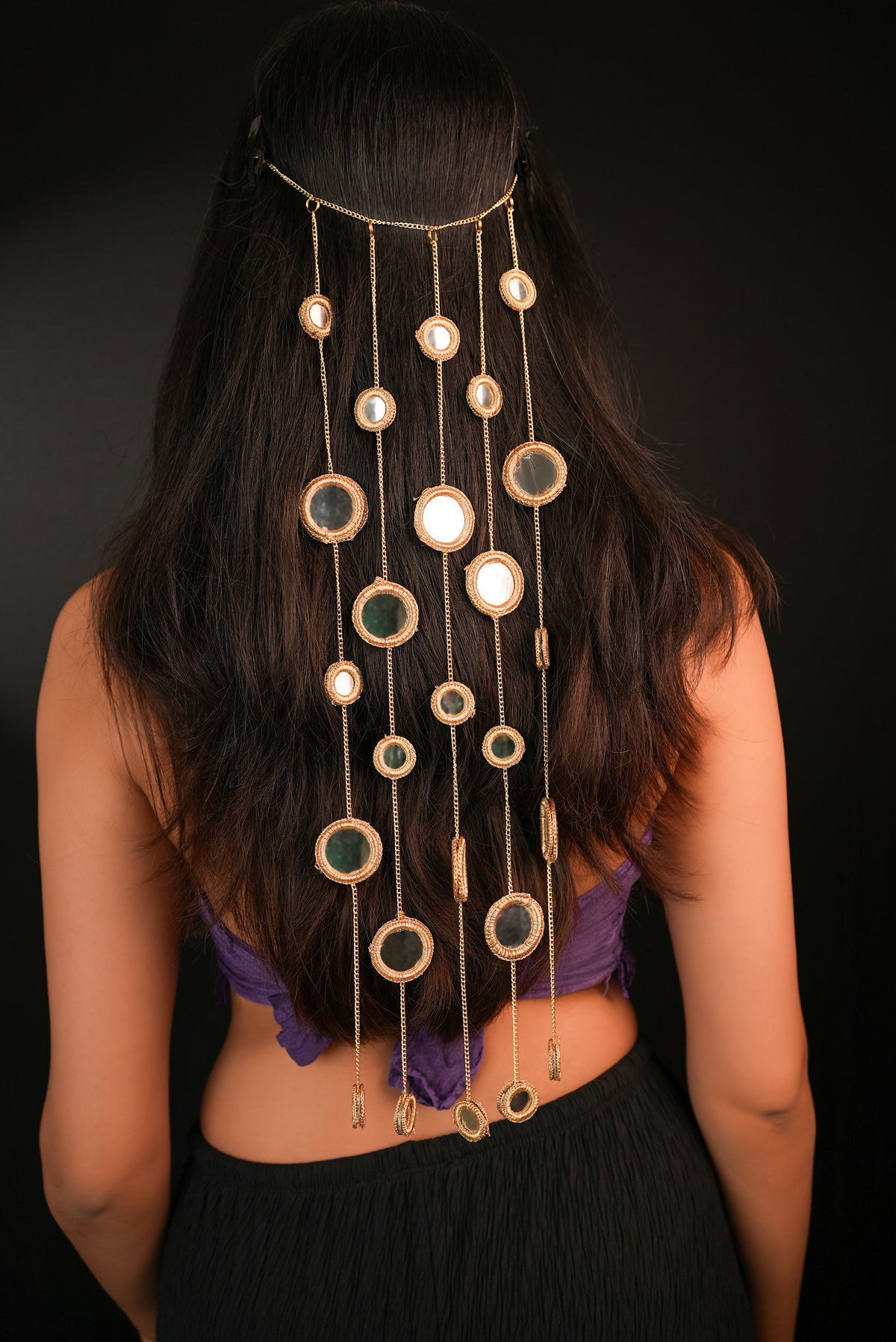 Monotone Mirror Hair Braids Navratri | Stylika