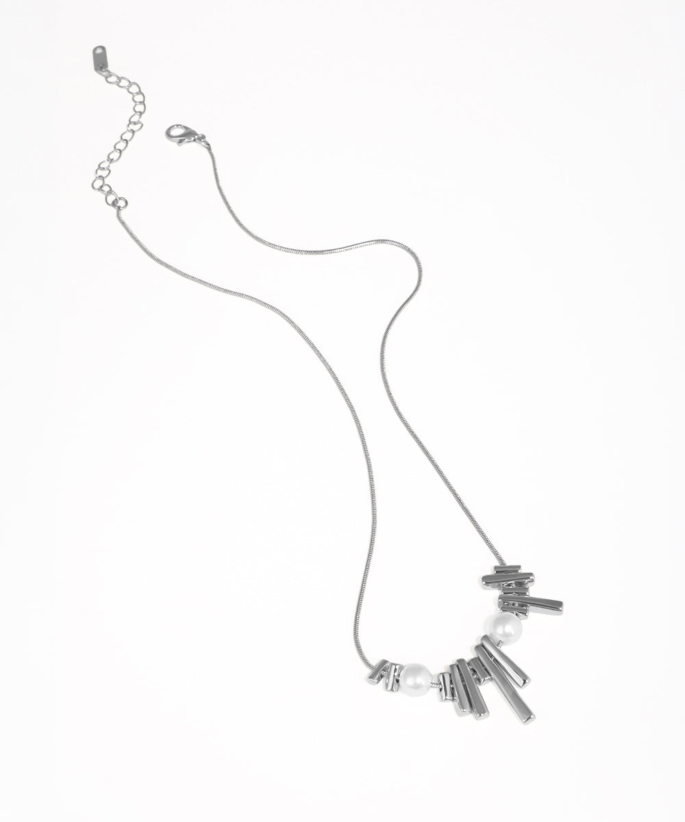 Contemporary Asymmetrical Bar Pendant Necklace | Stylika