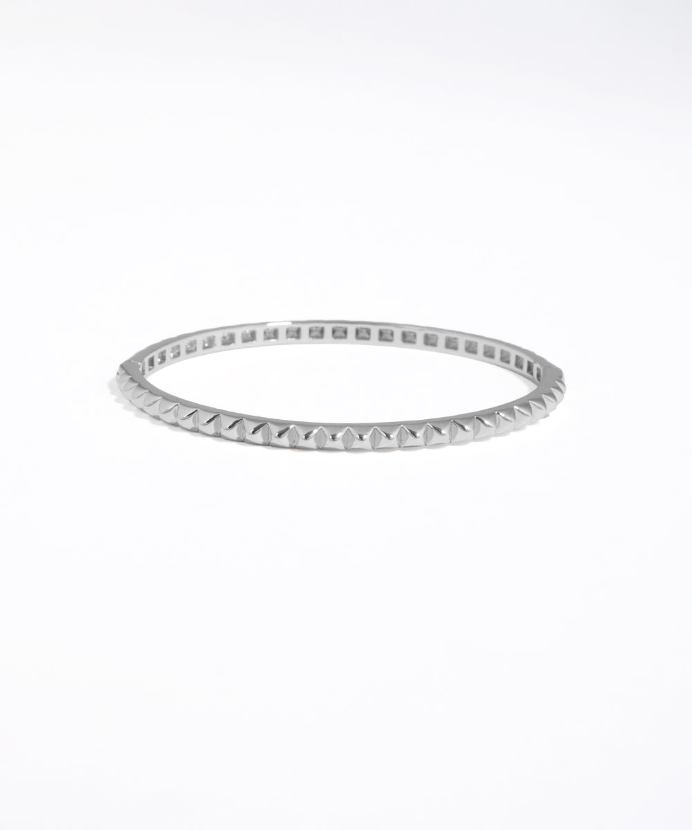 Silver bracelet on a white background