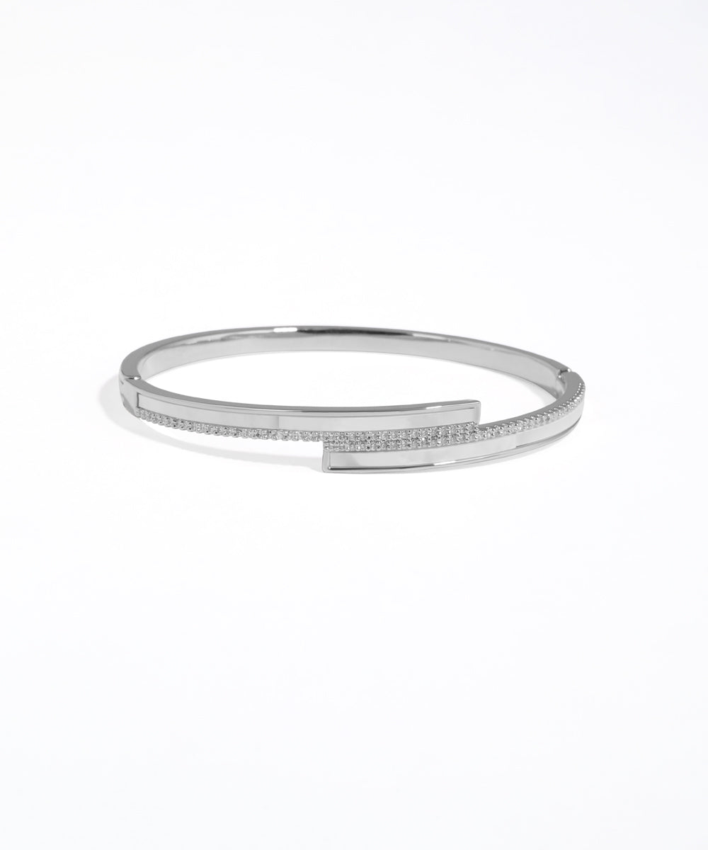 Silver bracelet on a white background