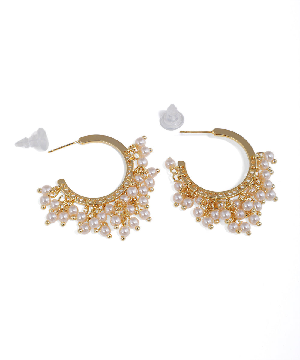 Crescent Hoop Earrings with Delicate Clusters | Stylika