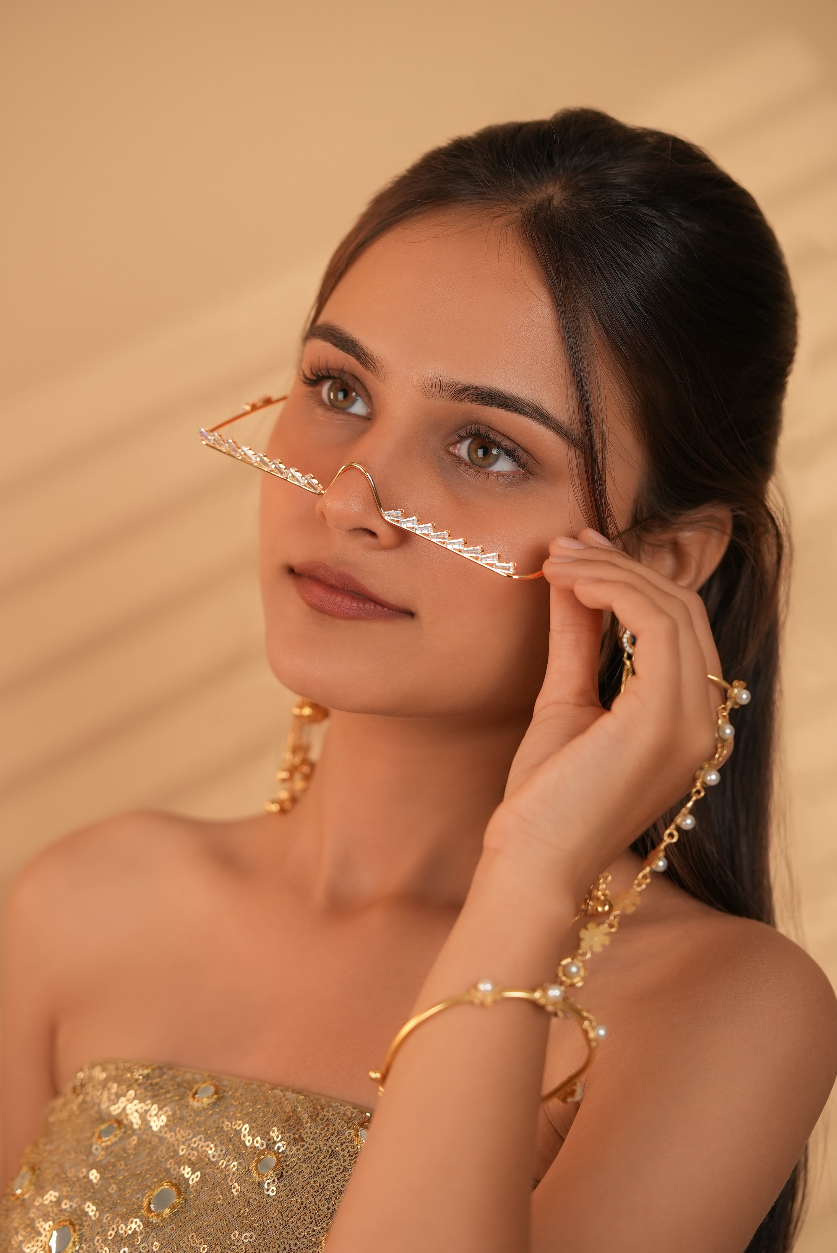 Baguette Stone Browline Facelet | Stylika