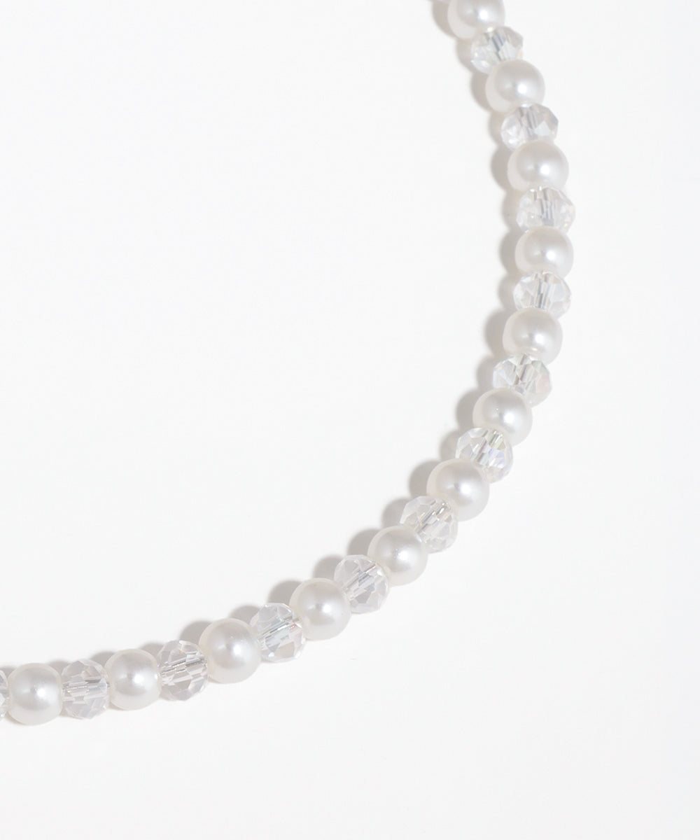 Pearl necklace on a white background