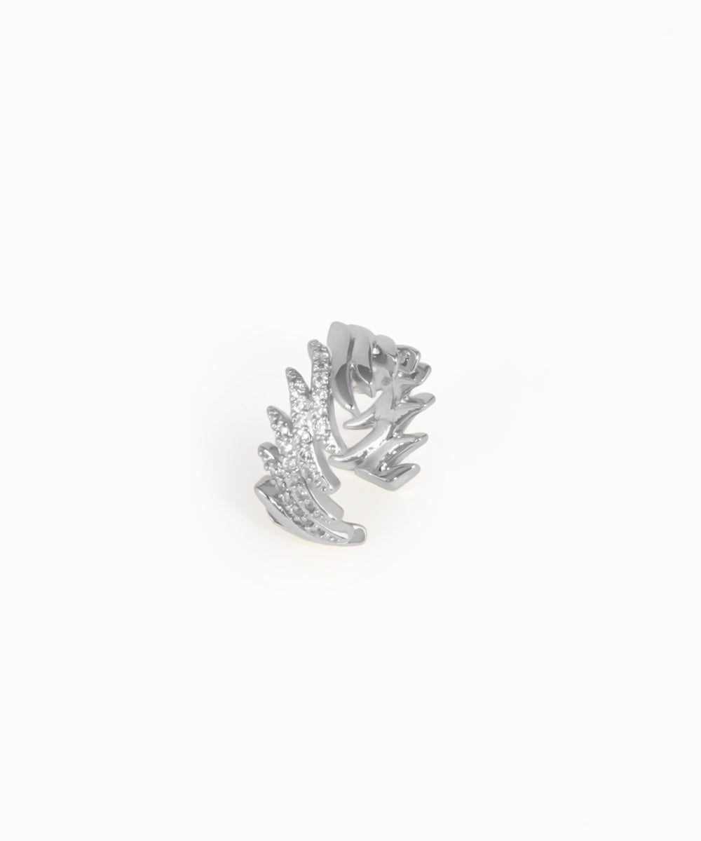 Leaf Motif Sparkle Ear Cuff | Stylika