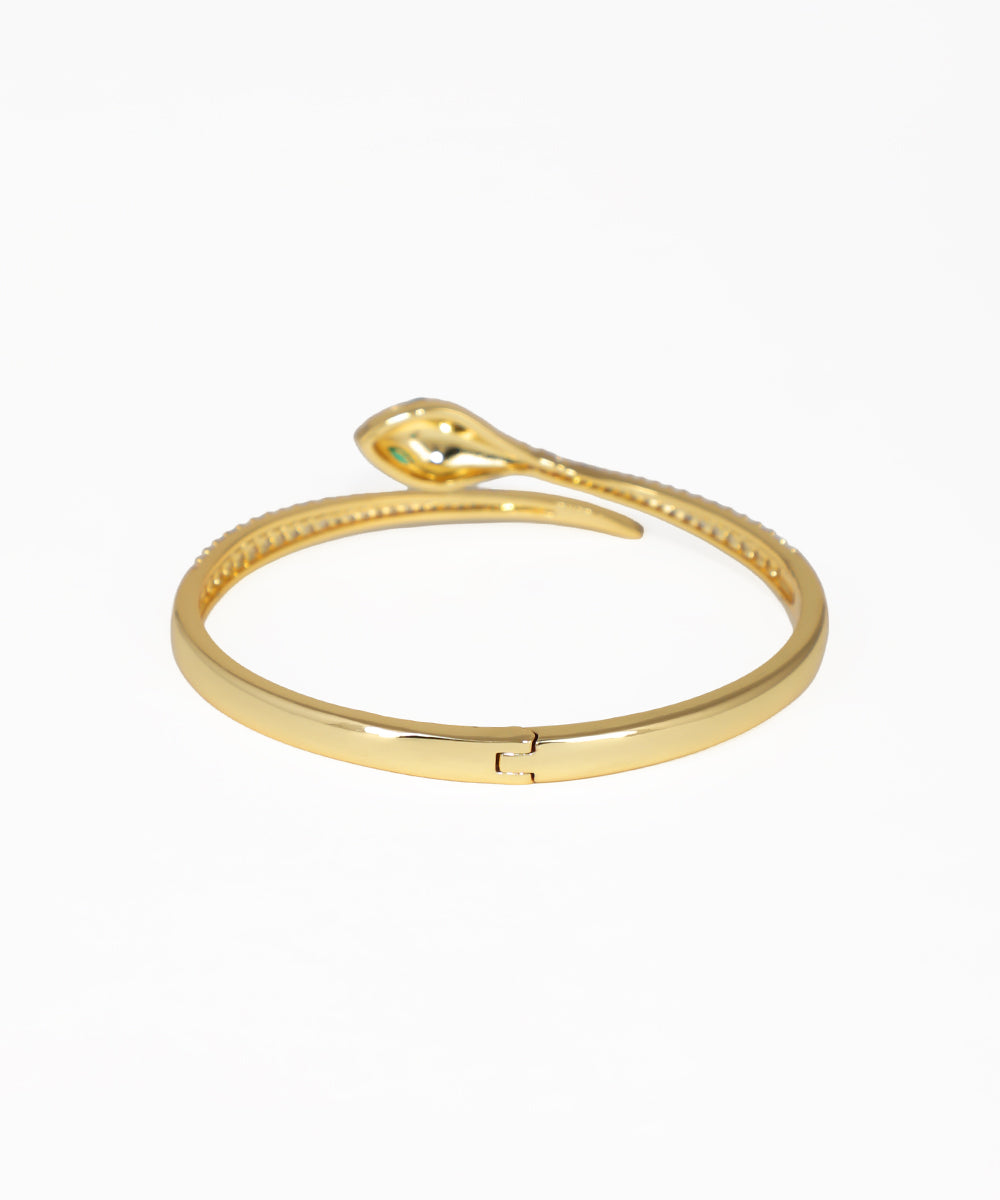 Luxury Serpent Wrap Bangle with Crystal Accents | Stylika