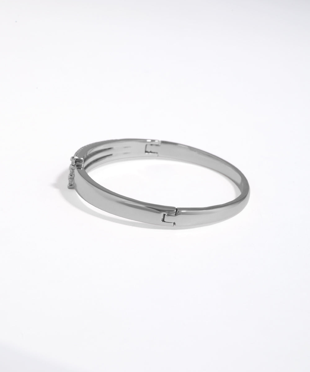 Silver bracelet on a white background