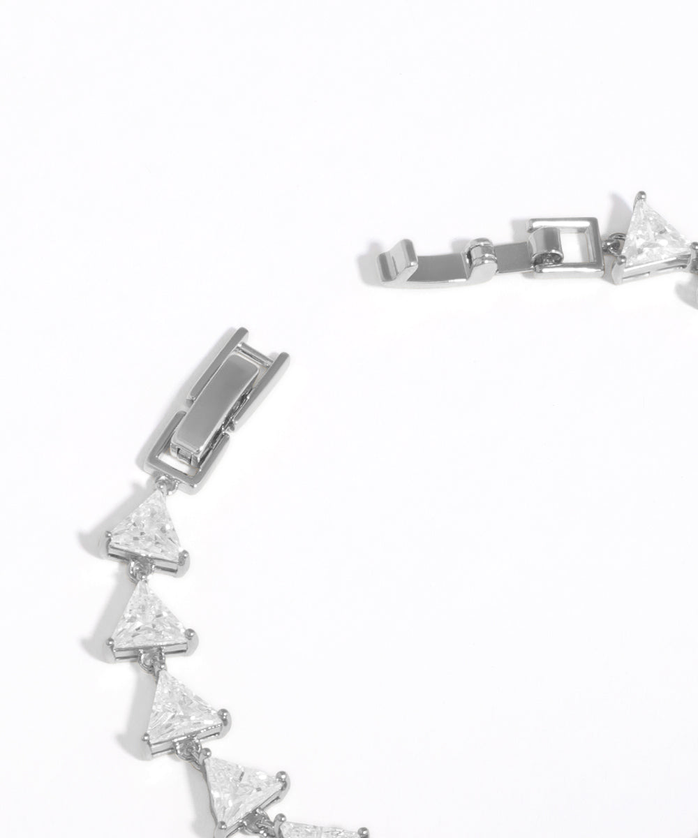 Contemporary Sparkling Triangle Link Bracelet | Stylika