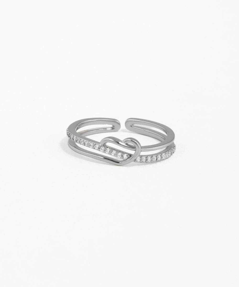 Intertwined Sparkle Adjustable Finger Ring | Stylika