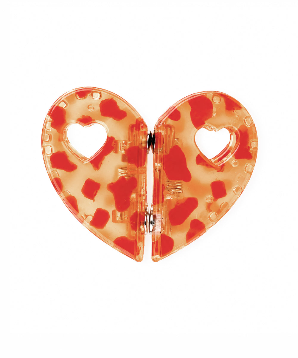 Orange Heart Magnetic Hair Clip | Stylika