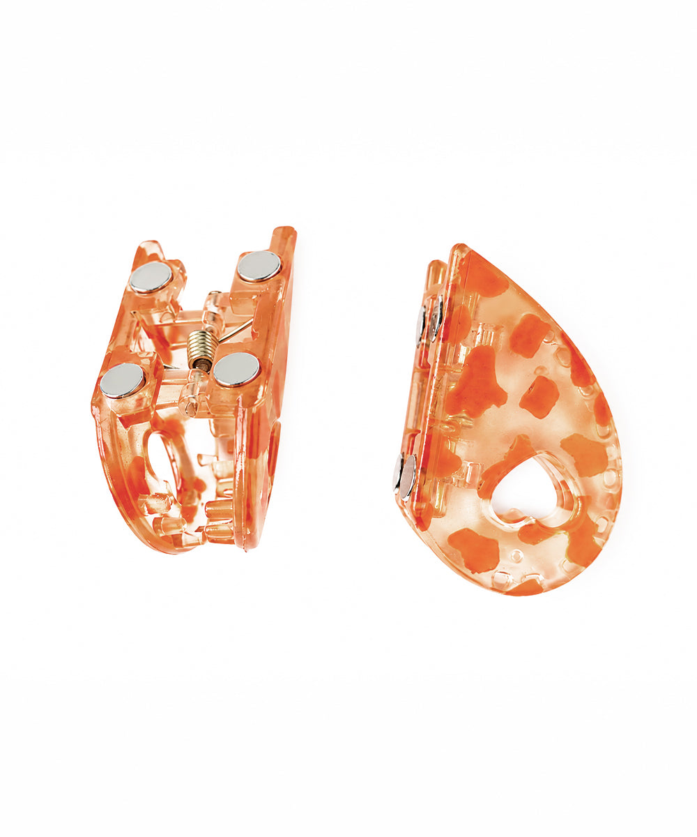 Orange Heart Magnetic Hair Clip | Stylika