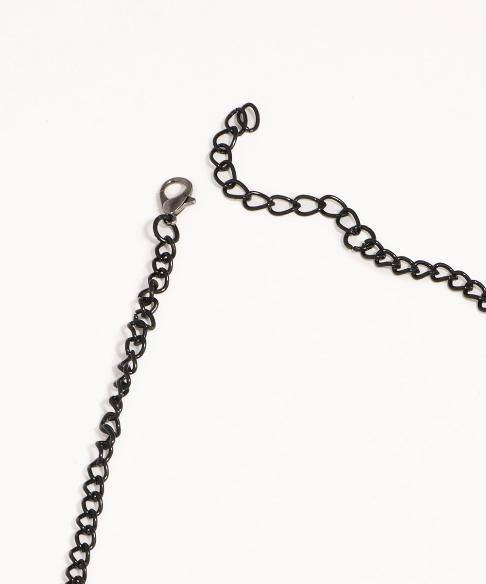 Black chain necklace on a white background