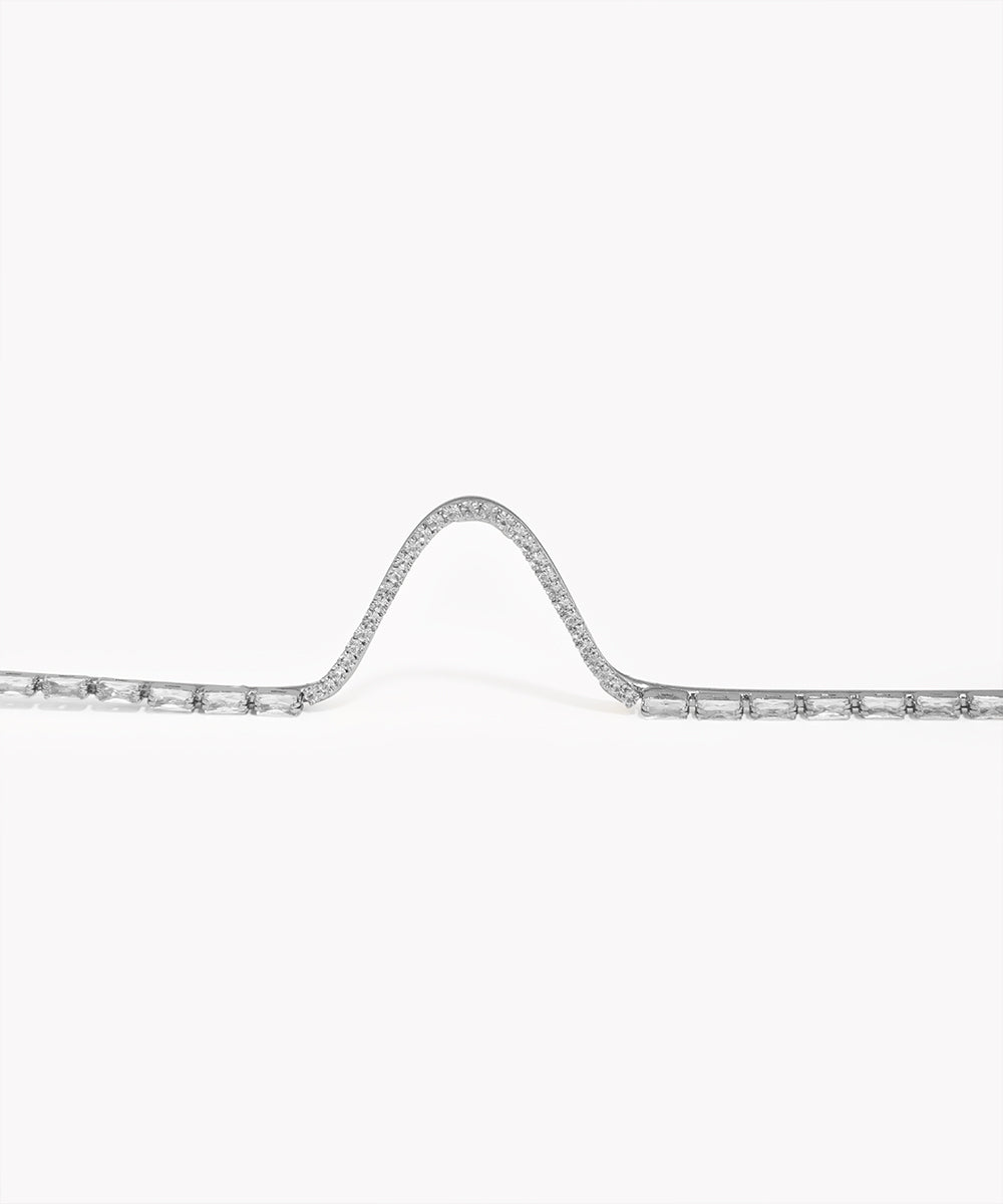 Metallic chain on a white background