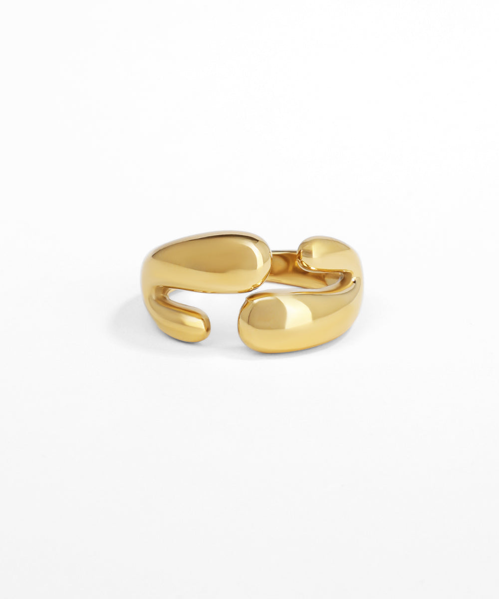 Gold ring on a white background