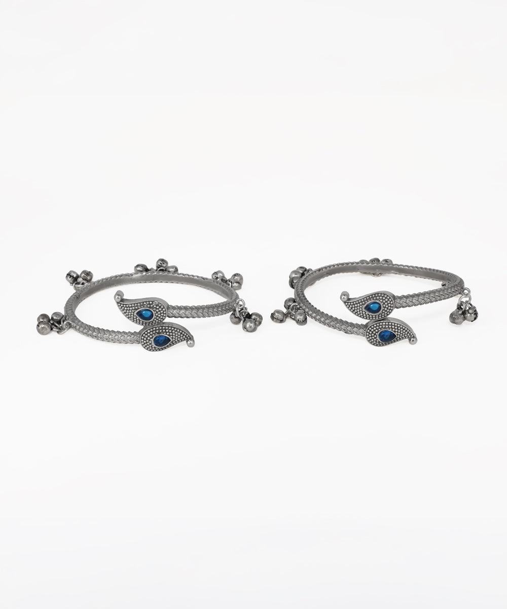 Oxidised Paisley Bell Drop Bangle Bracelets | Stylika