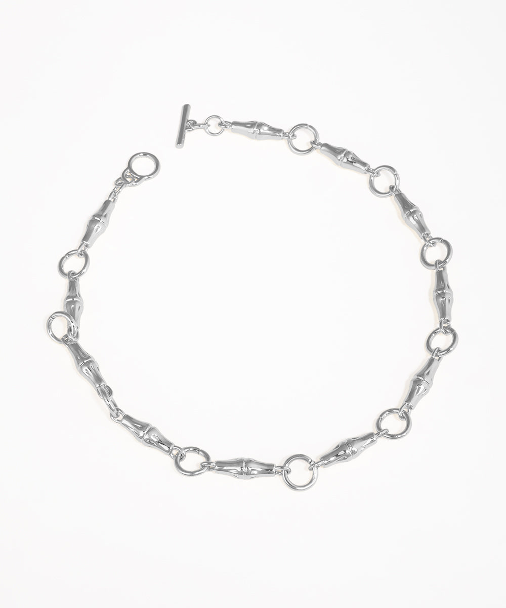 Silver bracelet on a white background