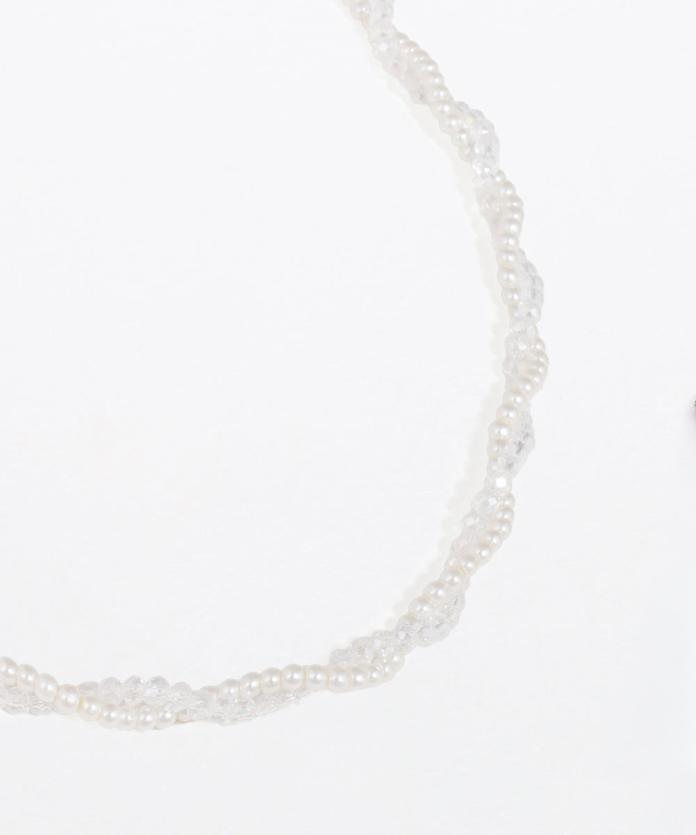 Pearl necklace on a white background