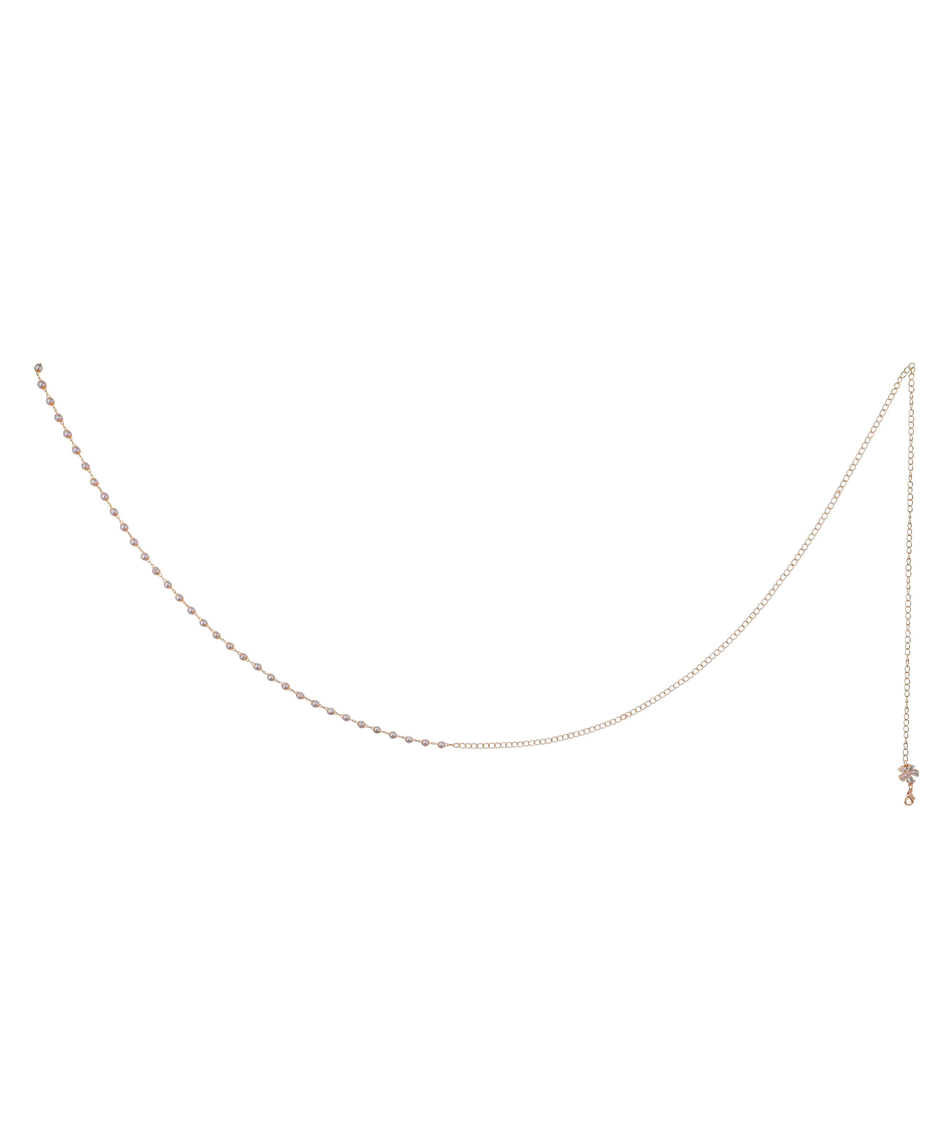 Rose Gold-Tone Waist Chain with delicate chain and intermittent sparkle details.