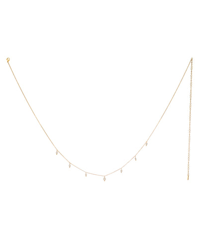 Gold-tone waist chain with delicate clear stone drops