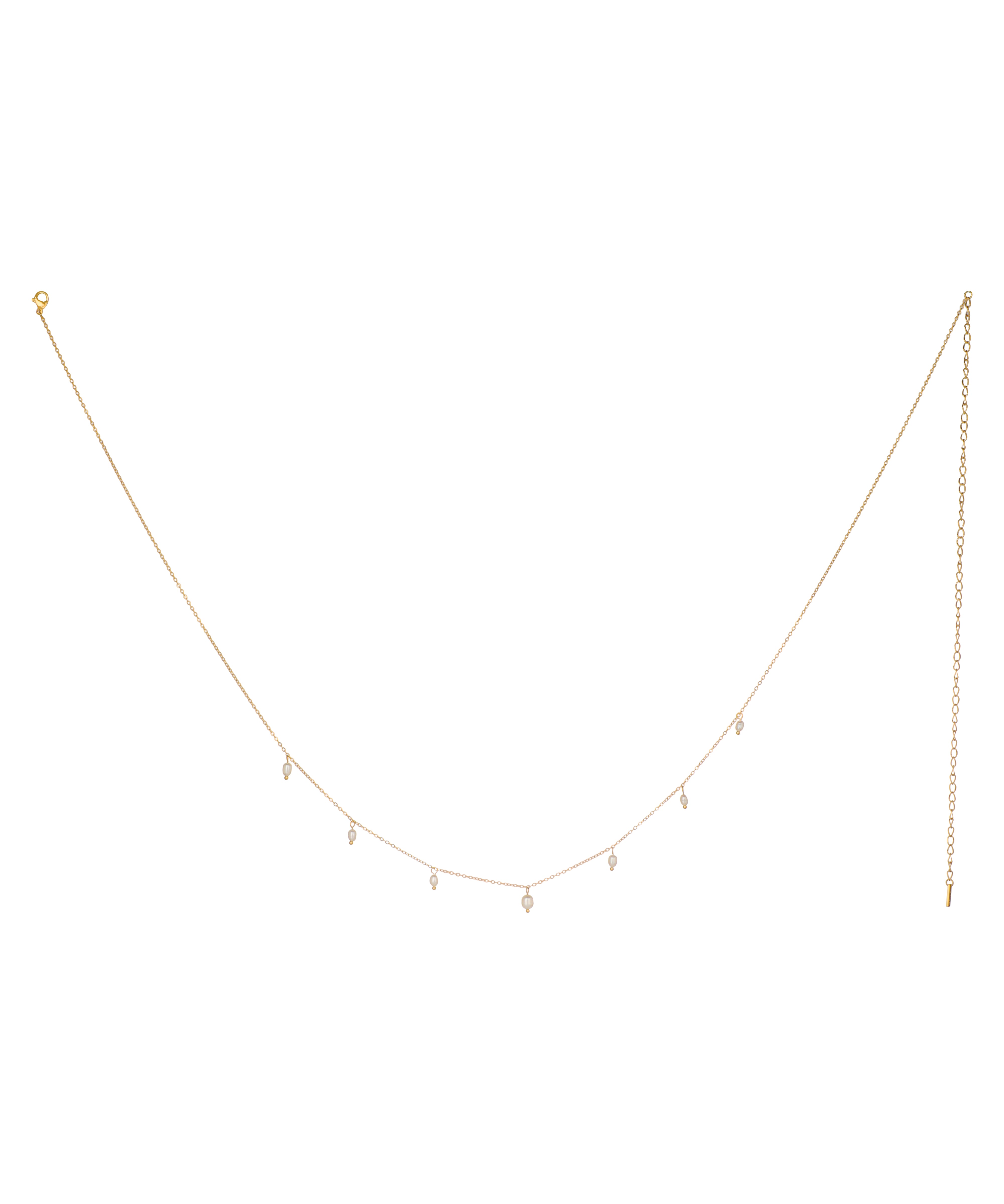 Gold-tone waist chain with delicate clear stone drops