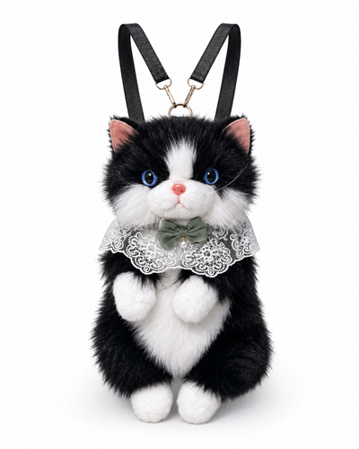 OREO Plush Cat Backpack (Black) | Stylika