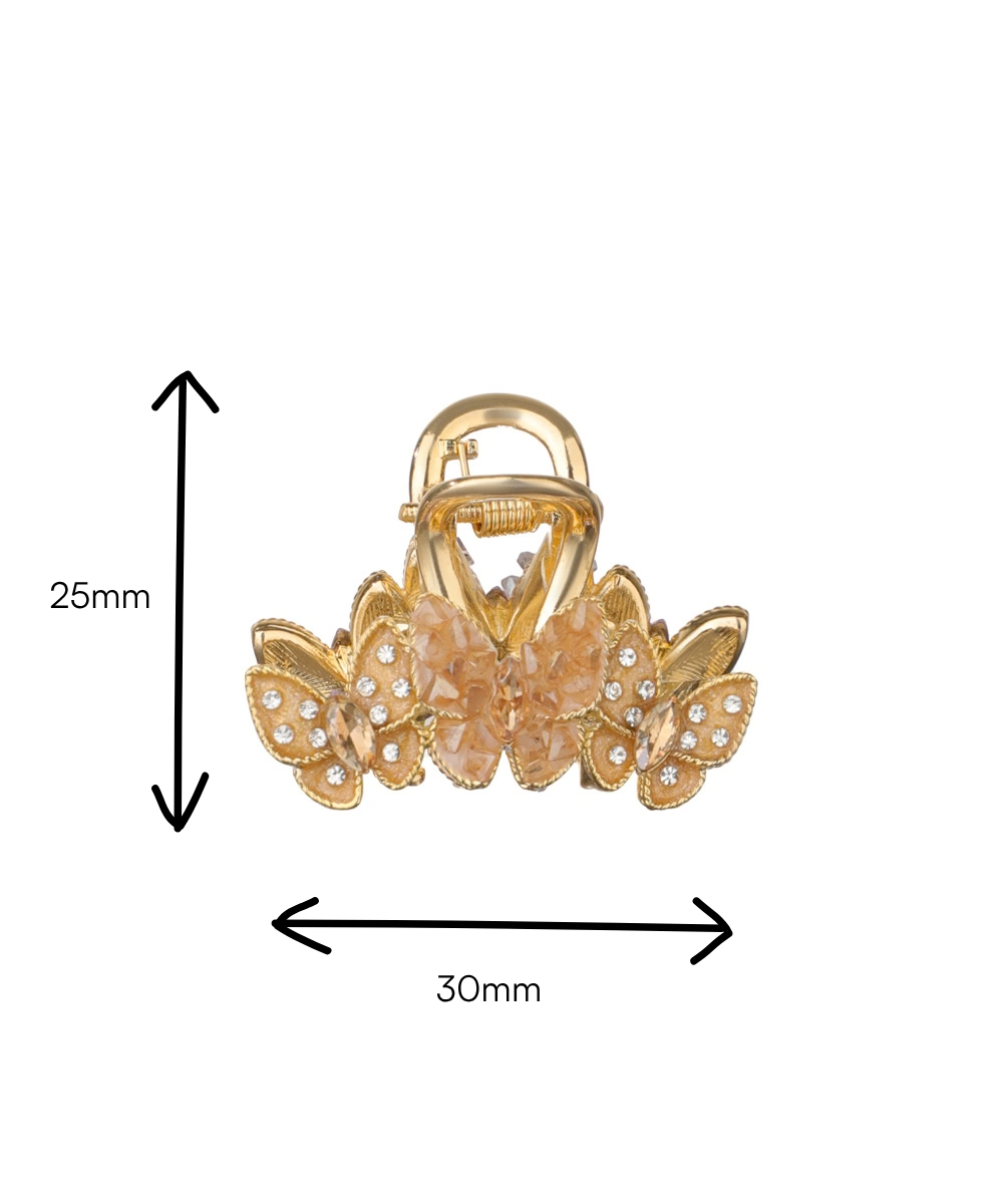 Ornate Butterfly Cluster Hair Claw Clip Accessory | Stylika