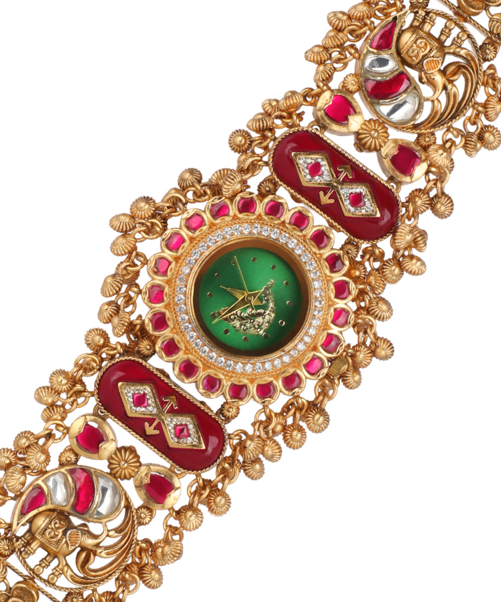 Morni Regal Heritage Bracelet Watch (Ruby) | Stylika