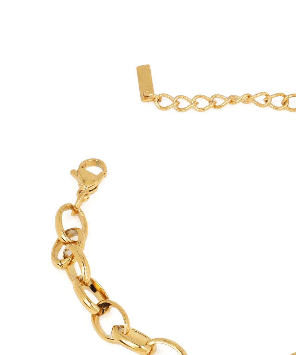 Statement Chain Bracelet with Puffy Heart Design | Stylika
