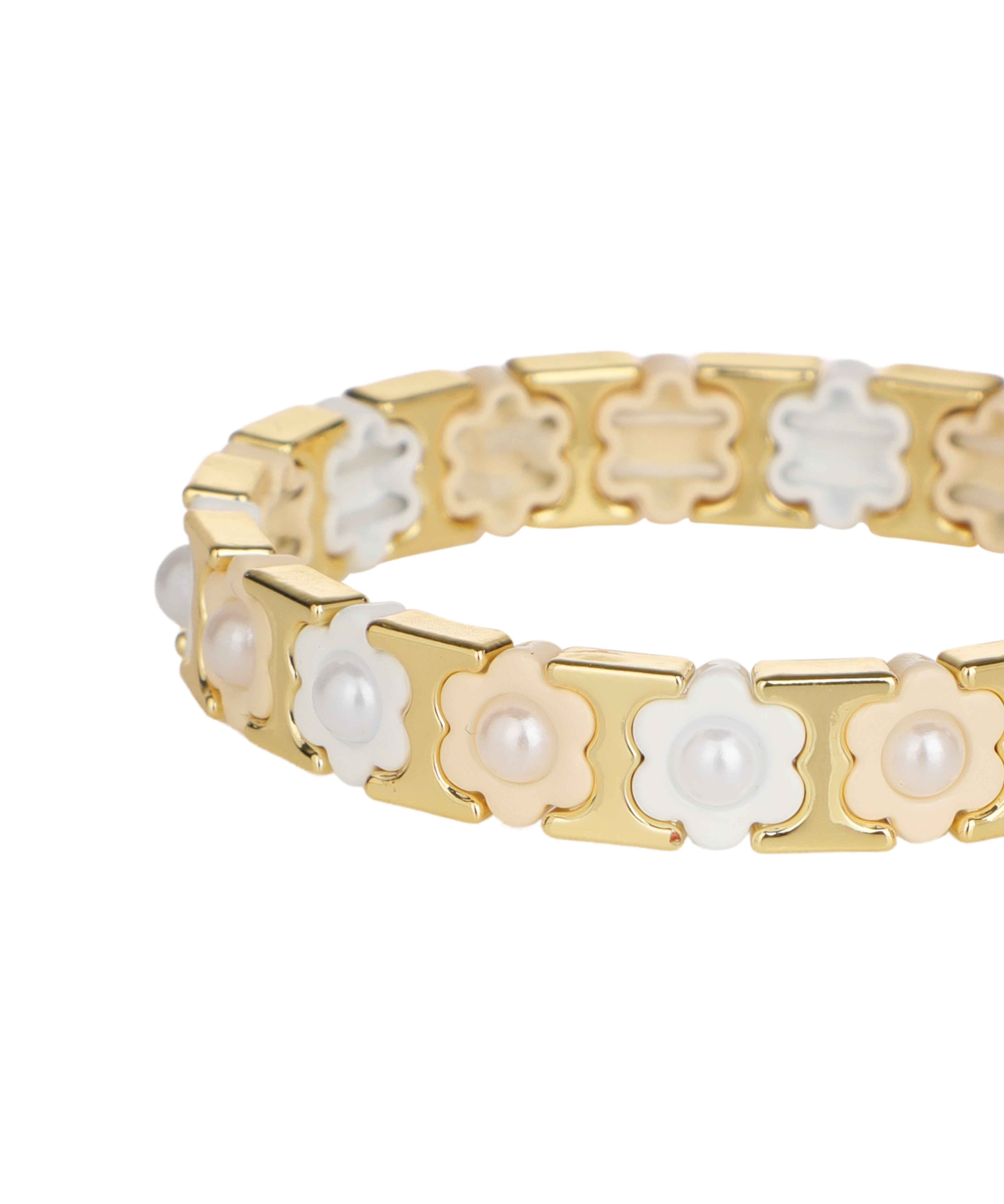 Pressed Petals In Block: Café Au Lait Bracelet | Stylika
