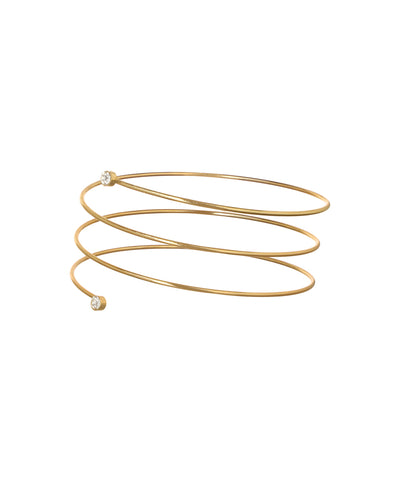 Modern Spiral Arm Cuff with Subtle Stone Accents | Stylika