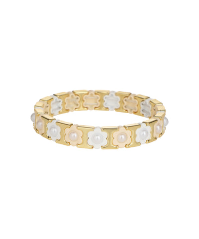 Pressed Petals In Block: Café Au Lait Bracelet | Stylika